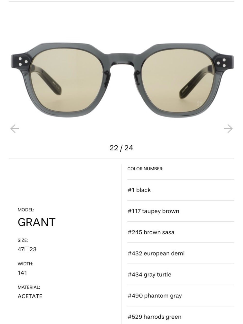 Yellows Plus Grant Acetate Sunglasses in Phantom Gray with Brown Lenses